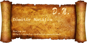Dömötör Natália névjegykártya